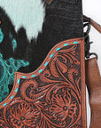 American Darling Crossbody Hand Tooled Hair On Genuine Leather Women Bag Western Handbag Purse