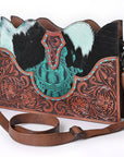 American Darling Crossbody Hand Tooled Hair On Genuine Leather Women Bag Western Handbag Purse