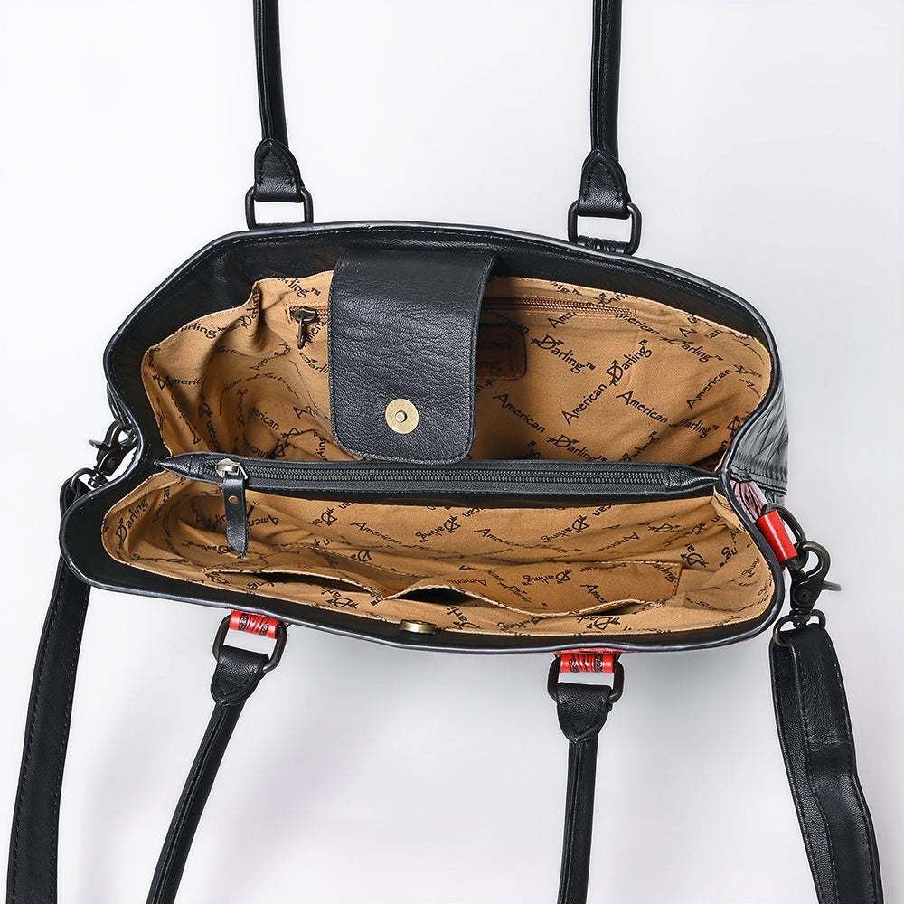 American Darling Tote Beautifully Hand Tooled Genuine Leather Women Bag Western Handbag Purse