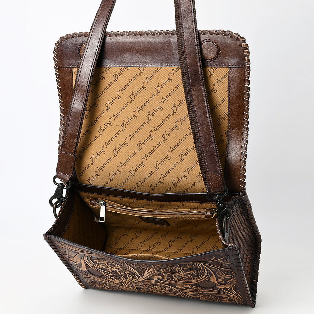 American Darling Crossbody Beautifully Hand Tooled Genuine Leather women bag western handbag purse