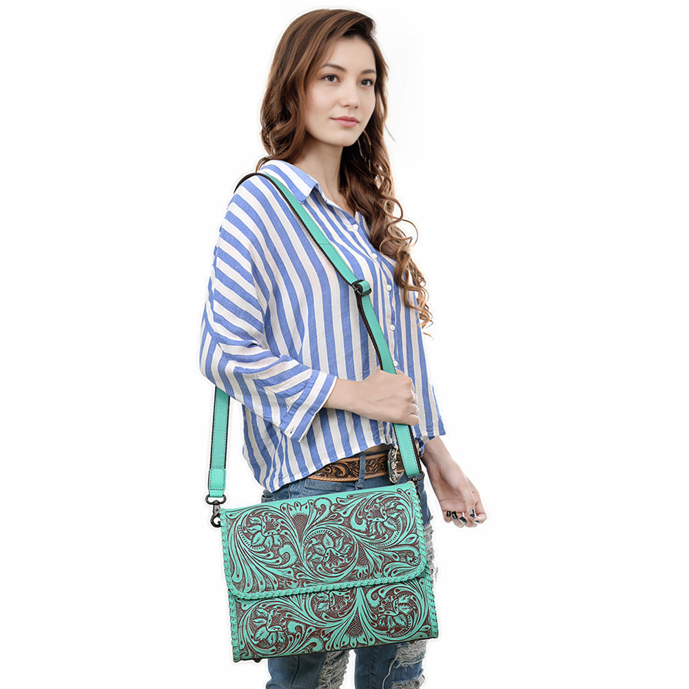 American Darling Crossbody Beautifully Hand Tooled Genuine Leather women bag western handbag purse
