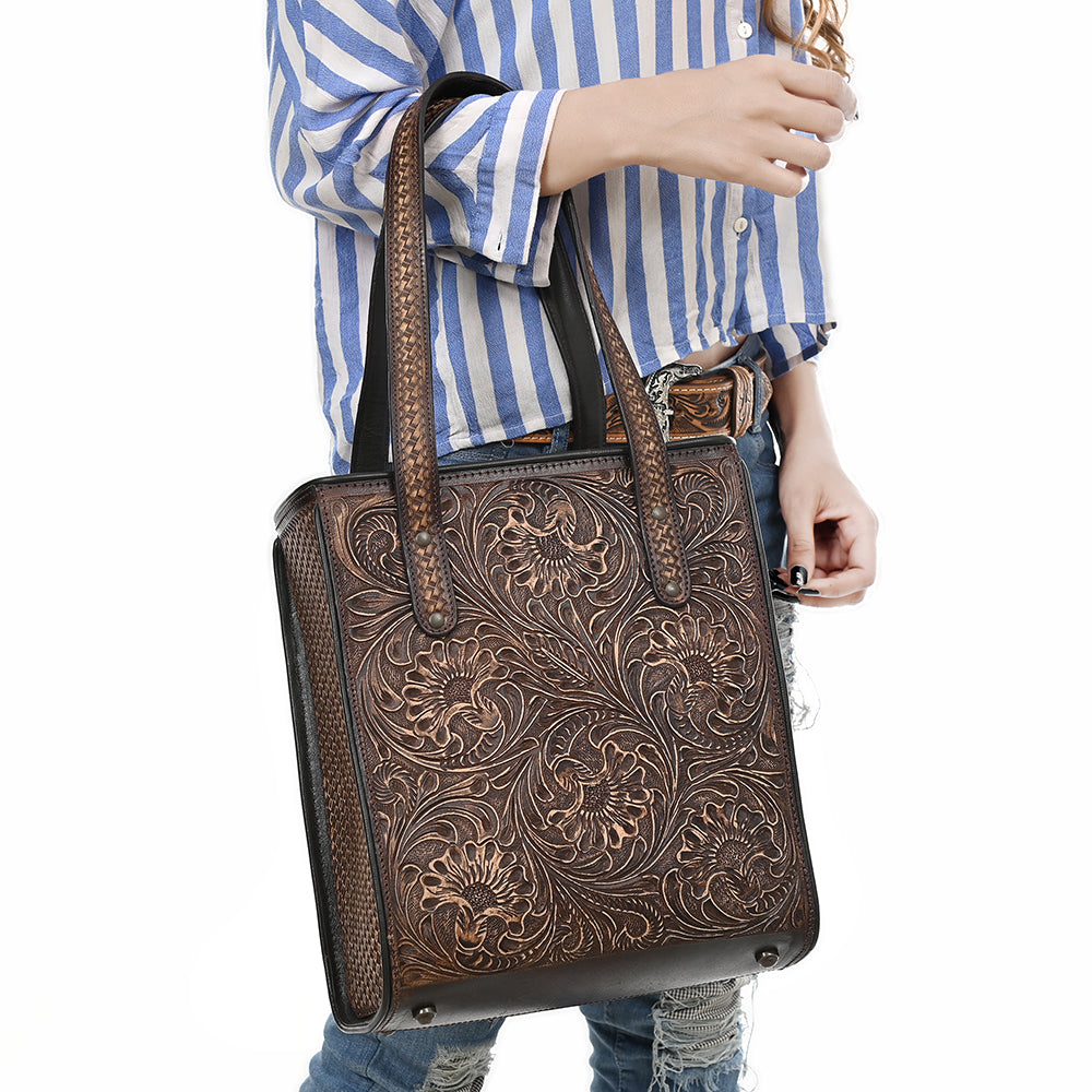 American Darling Tote Beautifully Hand Tooled Genuine Leather women bag western handbag purse