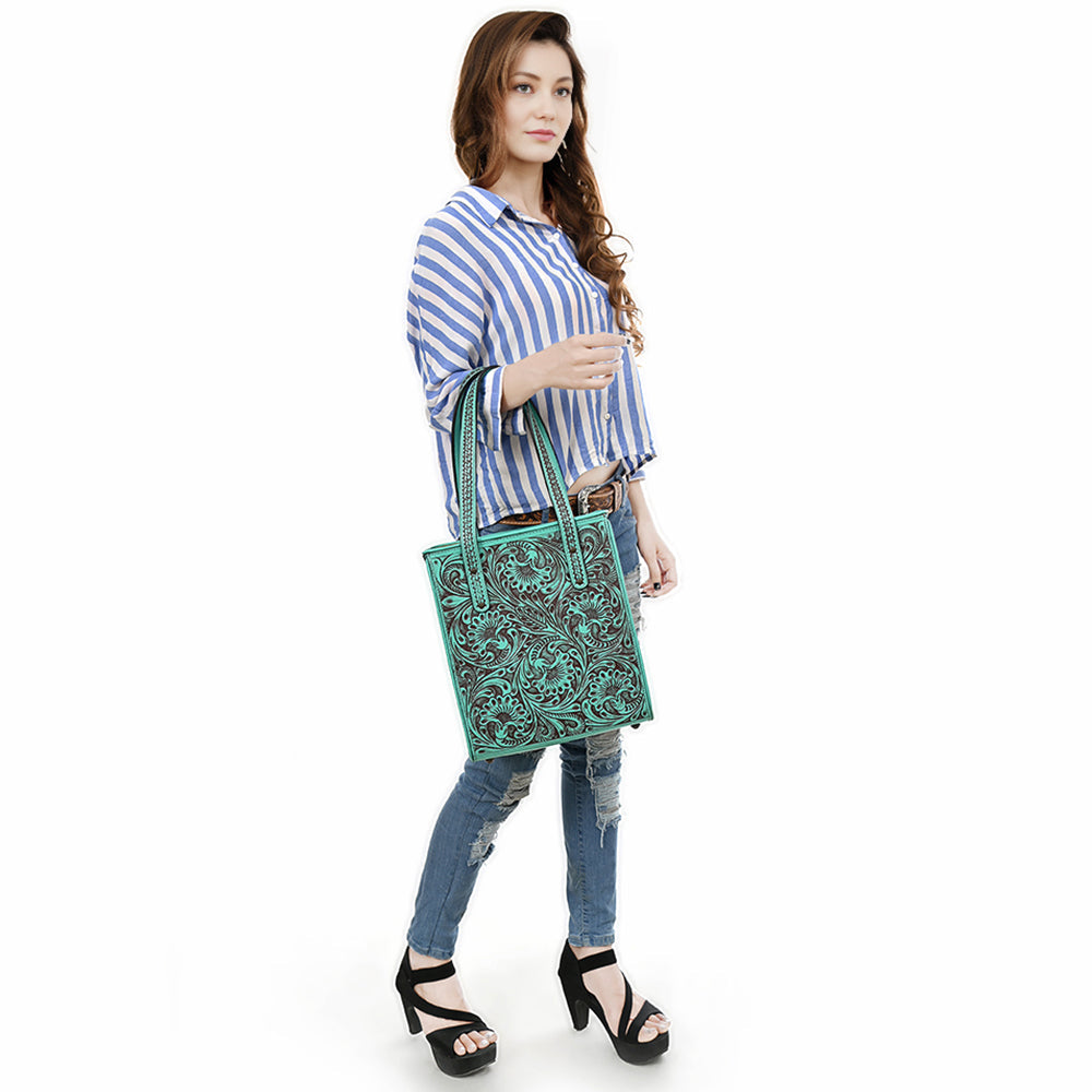 American Darling Tote Beautifully Hand Tooled Genuine Leather women bag western handbag purse