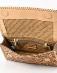 Clutch Beautifully Hand Tooled Genuine Leather women bag western handbag purse