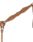 BAR H EQUINE Western Handtooled Leather Horse Headstall & Breast Collar Set