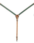 BAR H EQUINE Western Handtooled Leather Horse Headstall & Breast Collar Set