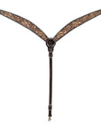BAR H EQUINE Western Handtooled Leather Horse Headstall & Breast Collar Set
