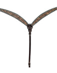 BAR H EQUINE Western Handtooled Leather Horse Headstall & Breast Collar Set