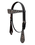 BAR H EQUINE Western Handtooled Leather Horse Headstall & Breast Collar Set