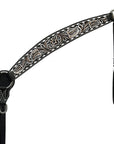 BAR H EQUINE Western Handtooled Leather Horse Headstall & Breast Collar Set