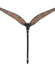 BAR H EQUINE Western Handtooled Leather Horse Headstall & Breast Collar Set