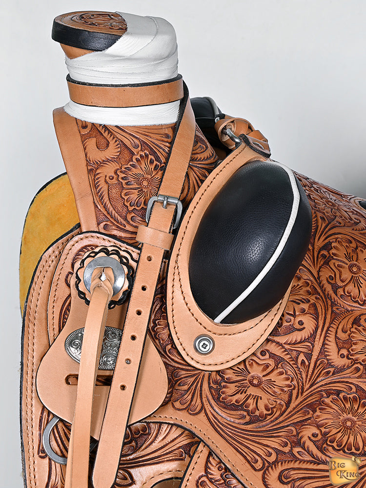 Hilason Western Horse Saddle Wade Ranch Roping American Leather Tan