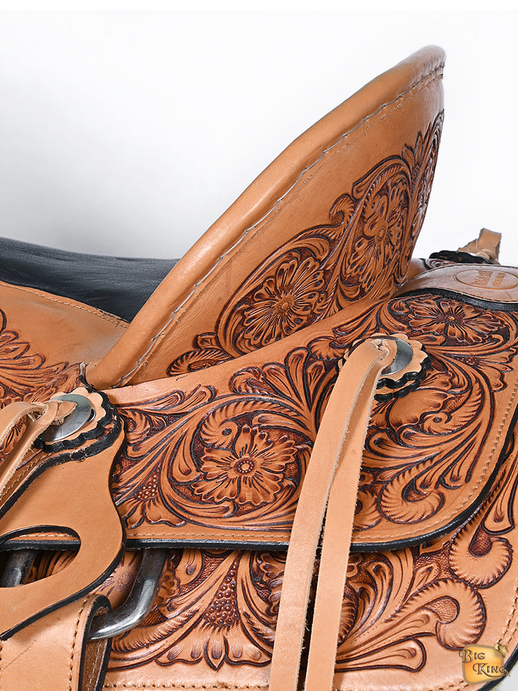 Hilason Western Horse Saddle Wade Ranch Roping American Leather Tan