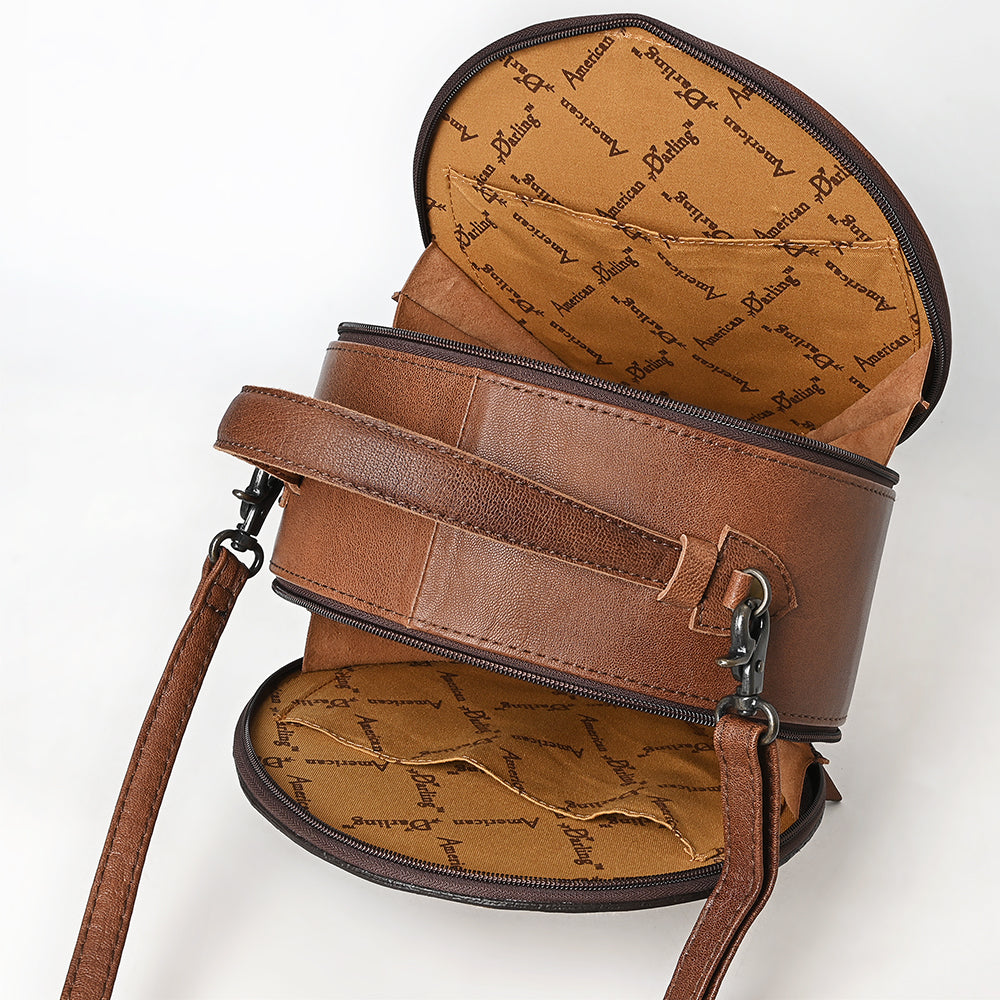 American Darling Canteen Hand Tooled Hair On Genuine Leather women bag western handbag purse