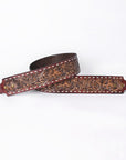 48 In American Darling Gorgeous Floral Hand Carved Genuine Leather Bag Strap With Flower Hand Tooled Design Brown Adbt147F