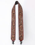 48 In American Darling Gorgeous Floral Hand Carved Genuine Leather Bag Strap With Flower Hand Tooled Design Brown Adbt147F
