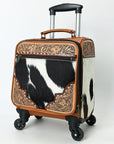 American Darling Travel Case Beautifully Hand Tooled  Hair-On Genuine Leather women bag western handbag purse