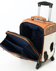 American Darling Travel Case Beautifully Hand Tooled  Hair-On Genuine Leather women bag western handbag purse