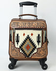 American Darling Travel Case Beautifully Hand Tooled  Saddle Blanket Genuine Leather women bag western handbag purse