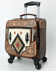 American Darling Travel Case Beautifully Hand Tooled  Saddle Blanket Genuine Leather women bag western handbag purse