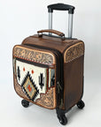 American Darling Travel Case Beautifully Hand Tooled  Saddle Blanket Genuine Leather women bag western handbag purse