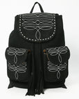 American Darling Backpack Genuine Western Suede Leather Women Bag Black