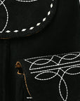 American Darling Backpack Genuine Western Suede Leather Women Bag Black
