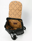 American Darling Backpack Genuine Western Suede Leather Women Bag Black