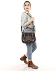 ADBGA670B Crossbody Genuine Western Suede Leather women bag
