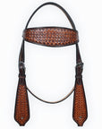 COMFYTACK Western Horse Headstall Breast Collar Set American Leather Tan