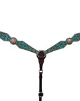 Bar H Equine American Leather Horse Saddle Tack One Ear Headstall | Breast Collar | Browband Headstall | Wither Strap | Tack Set for Horses Spotted Pinwheel Collection