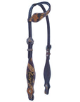 Bar H Equine American Leather Horse Saddle Tack One Ear Headstall | Breast Collar | Browband Headstall | Wither Strap | Tack Set for Horses Tropical Snake Collection
