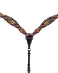 Bar H Equine American Leather Horse Saddle Tack One Ear Headstall | Breast Collar | Browband Headstall | Wither Strap | Tack Set for Horses Tropical Snake Collection