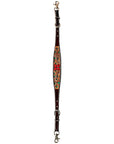 Bar H Equine American Leather Horse Saddle Tack One Ear Headstall | Breast Collar | Browband Headstall | Wither Strap | Tack Set for Horses Tropical Turquoise Curved Collection
