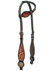 Bar H Equine American Leather Horse Saddle Tack One Ear Headstall | Breast Collar | Browband Headstall | Wither Strap | Tack Set for Horses BER112