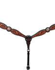 Bar H Equine American Leather Horse Saddle Tack One Ear Headstall | Breast Collar | Browband Headstall | Wither Strap | Tack Set for Horses BER112