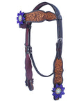Bar H Equine American Leather Horse Saddle Tack One Ear Headstall | Breast Collar | Browband Headstall | Wither Strap | Tack Set for Horses BER113