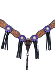 Bar H Equine American Leather Horse Saddle Tack One Ear Headstall | Breast Collar | Browband Headstall | Wither Strap | Tack Set for Horses BER113