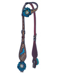 Bar H Equine American Leather Horse Saddle Tack One Ear Headstall | Breast Collar | Browband Headstall | Wither Strap | Tack Set for Horses BER114