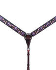 Bar H Equine American Leather Horse Saddle Tack One Ear Headstall | Breast Collar | Browband Headstall | Wither Strap | Tack Set for Horses BER116