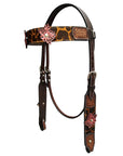 Bar H Equine Premium Hand Tooled Leather Wither Strap Breast Collar Stainless Steel Hardware Brown