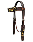 Bar H Equine Premium Hand Tooled Leather Stainless Steel Hardware Breast Collar Brown