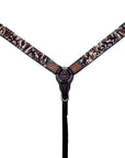 Bar H Equine Premium Hand Tooled Leather Stainless Steel Hardware Breast Collar Brown