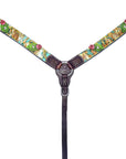 Bar H Equine Premium Hand Tooled Leather Stainless Steel Hardware One Ear Headstall Brown