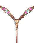 Bar H Equine Belle Unicorn Leather One Ear Headstall Tan