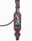 Bar H Equine American Leather Horse Saddle Tack One Ear Headstall | Breast Collar | Browband Headstall | Wither Strap | Tack Set for Horses BER170