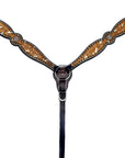 Bar H Equine Western Horse Genuine American Leather Wither Straps Breast Collar Headstall Tack Set