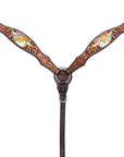 Bar H Equine American Leather Horse Saddle Tack One Ear Headstall | Breast Collar | Browband Headstall | Wither Strap | Tack Set for Horses BER180