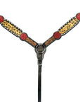 Bar H Equine Western Horse Floral Cheetah Print Genuine American Leather Tack Set