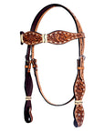 Bar H Equine Western Horse Floral Rawhide Genuine American Leather Tack Set